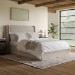 Beige Velvet Double Ottoman Bed with Cushioned Headboard - Frida