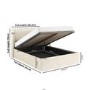 Cream Upholstered King Size Ottoman Bed with Cushioned Headboard - Frida
