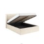 Cream Upholstered King Size Ottoman Bed with Cushioned Headboard - Frida