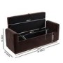 Chocolate Brown Velvet Ottoman Storage Blanket Box with Dark Wood Plinth - Fern
