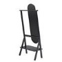 Black Freestanding Full-Length Mirror with Hanging Rail and Shelf - Figo 