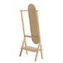 Light Wood Freestanding Full-Length Mirror with Hanging Rail and Shelf - Figo 