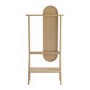 Light Wood Freestanding Full-Length Hall Mirror with Hanging Rail and Shelf - Figo 