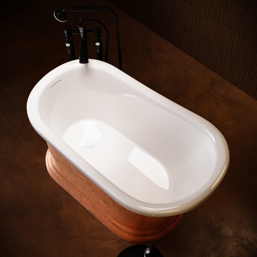 Copper Effect Roll Top Deep Freestanding Bath 1300 x 720mm - Florence