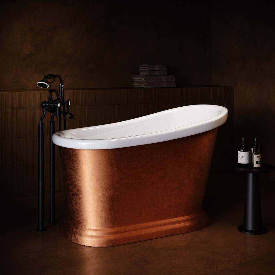 Copper Effect Roll Top Deep Freestanding Bath 1300 x 720mm - Florence