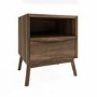 ONLY OPENED - Frances Walnut Effect 1 Drawer Bedside Table