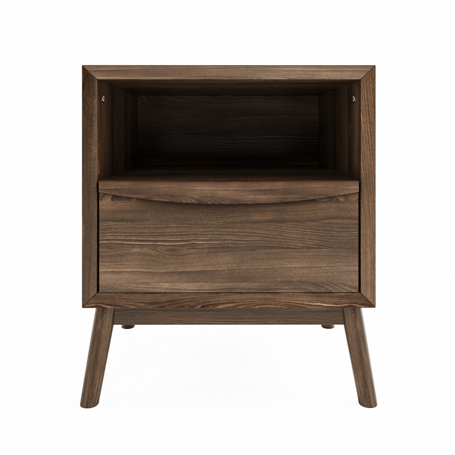ONLY OPENED - Frances Walnut Effect 1 Drawer Bedside Table