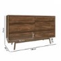 Wide Walnut Mid-Century 6 Drawer Chest of Drawers with Legs - Frances