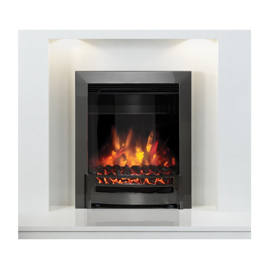 ALMOST PERFECT - Flare By Be Modern Ember Black Nickle Inset Electric Fireplace