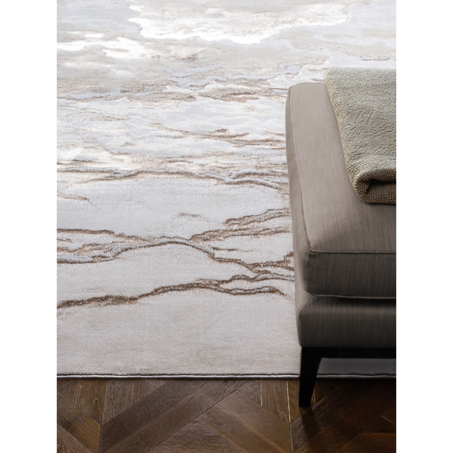 Large Beige Rug with Marble Effect - 290 x 200 cm - Aurora