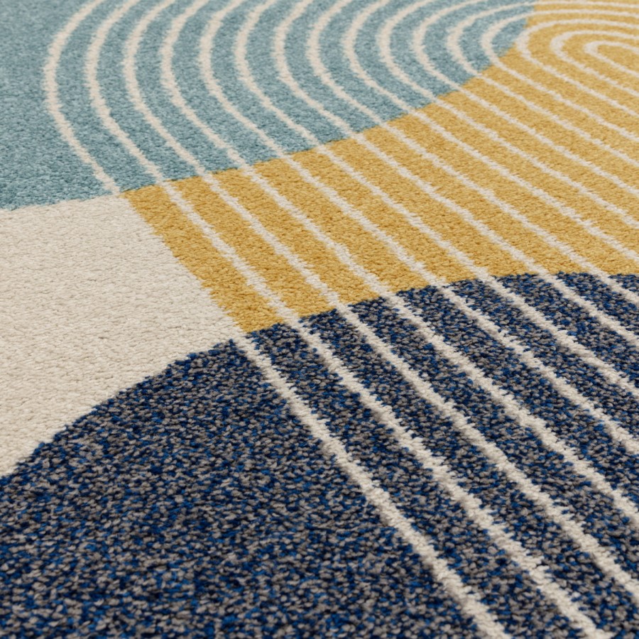 Retro Geometric Multicoloured Rug - 170 x 120 cm - Muse
