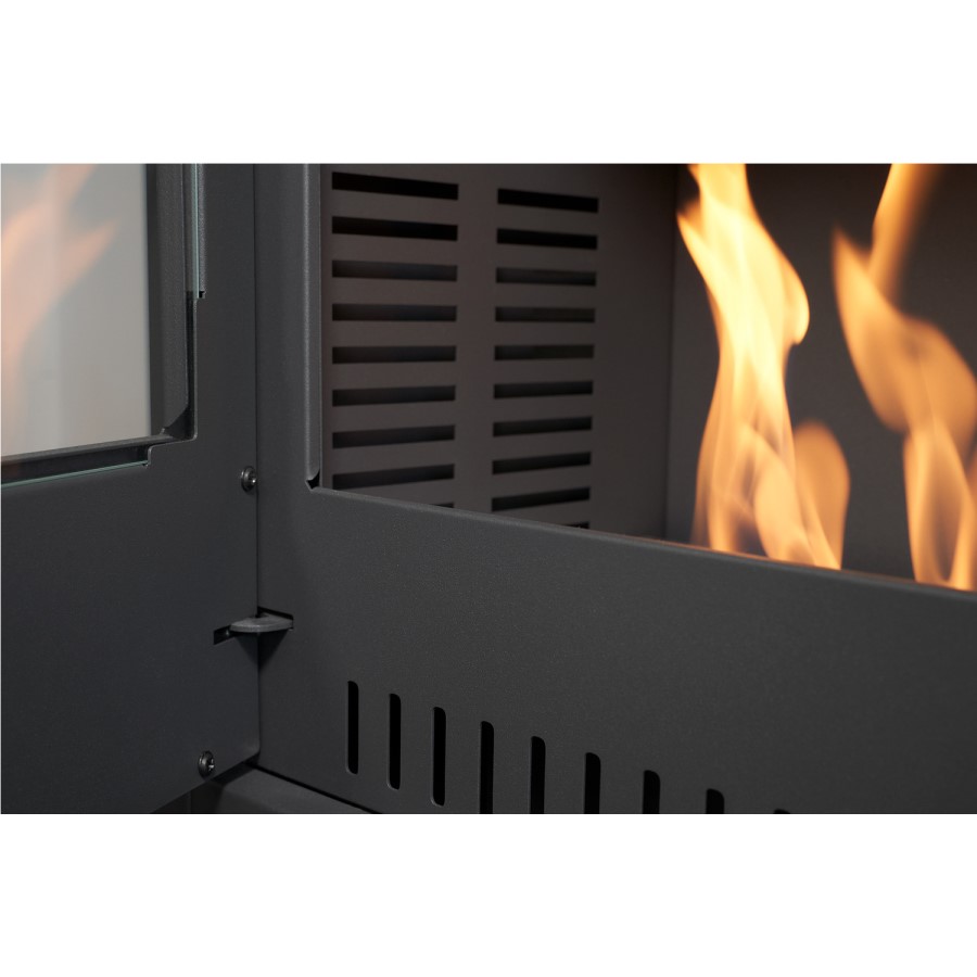 Bioethanol Wood Burning-Style Flueless Stove with Log Store - OKO S1