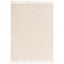 Woven Cream Rug with Fringed Edging - 170 x 120 cm - Ariana