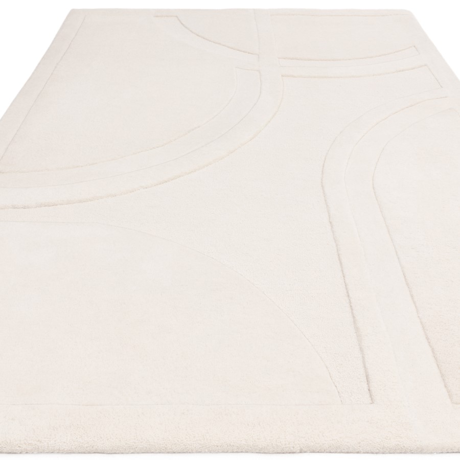 Hand Carved Cream Rug - 170 x 120 cm - Movement - Olsen