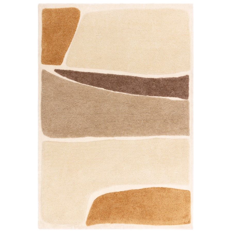 Brown Rug with Collage Design - 230 x 160 cm - Hessian - Horizon