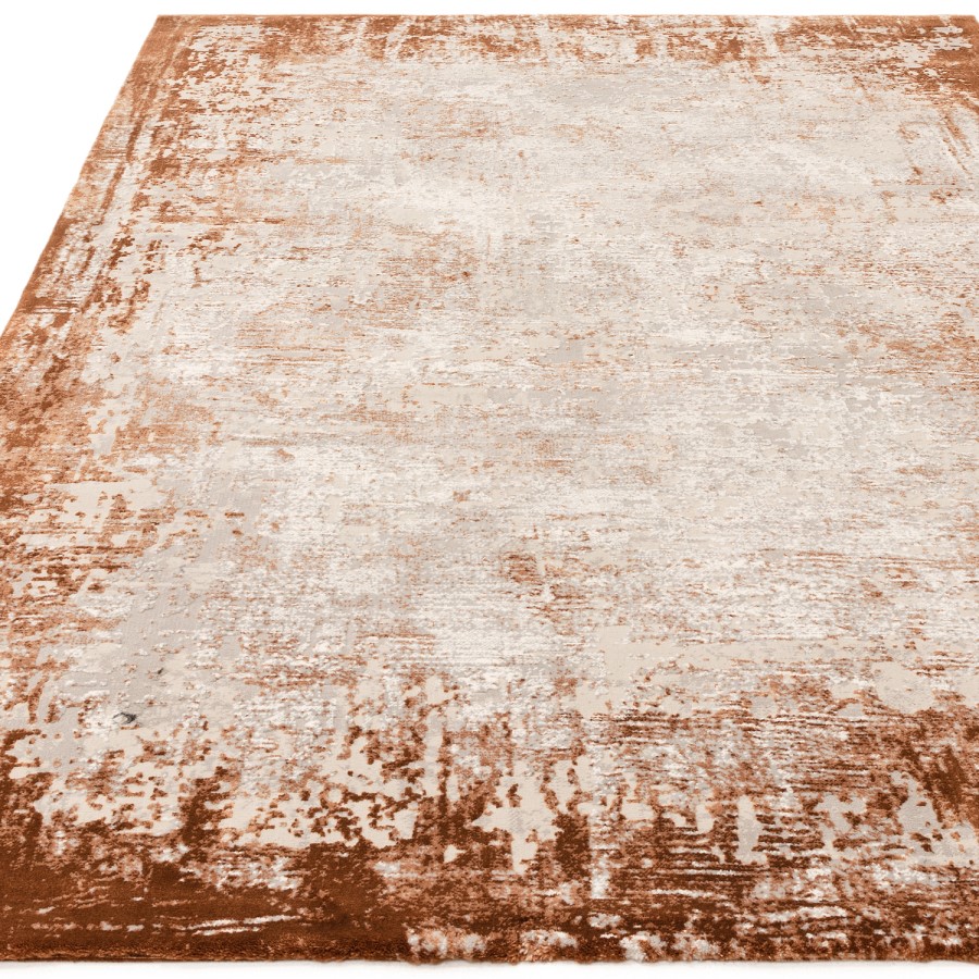 Distressed Terracotta Rug - 230 x 160 cm - Border - Kuza