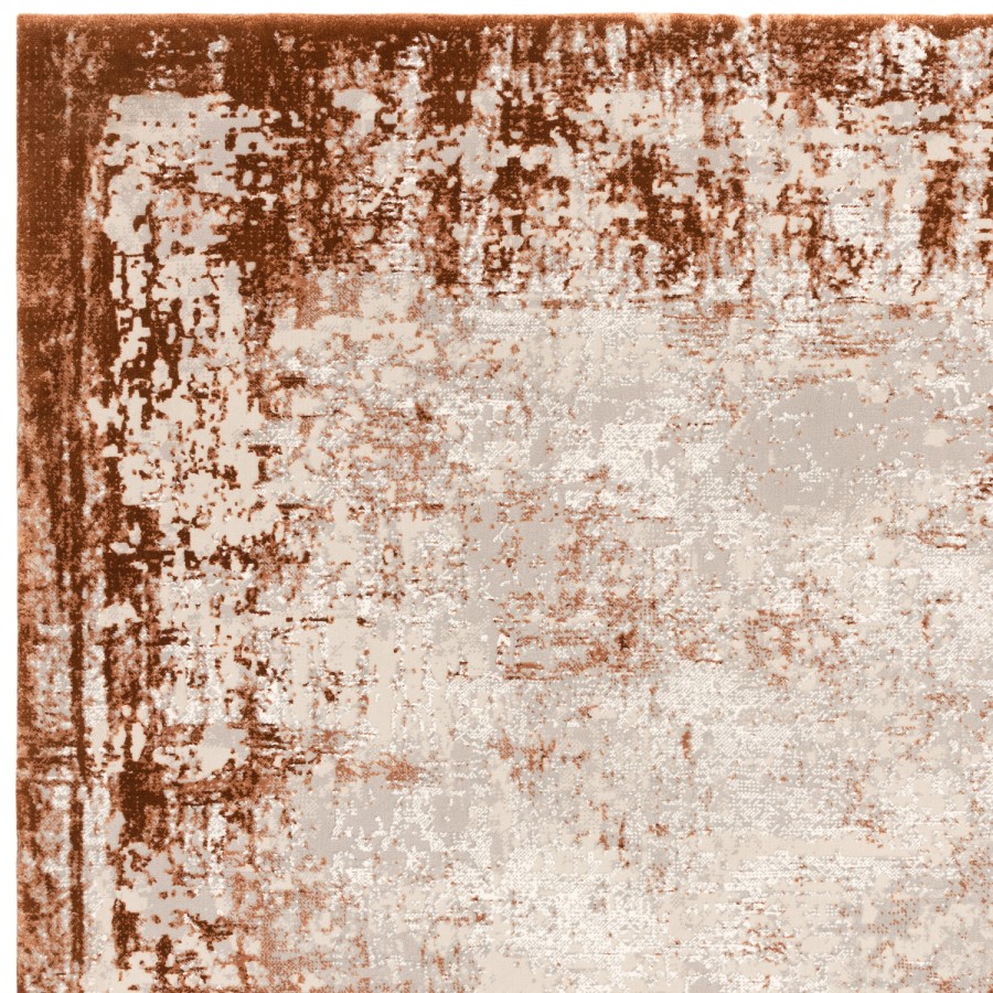 Distressed Terracotta Rug - 230 x 160 cm - Border - Kuza