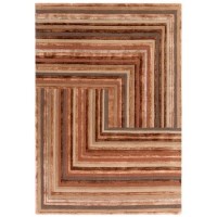 Large Geometric Style Terracotta Rug - 300 x 200 cm - Network - Matrix