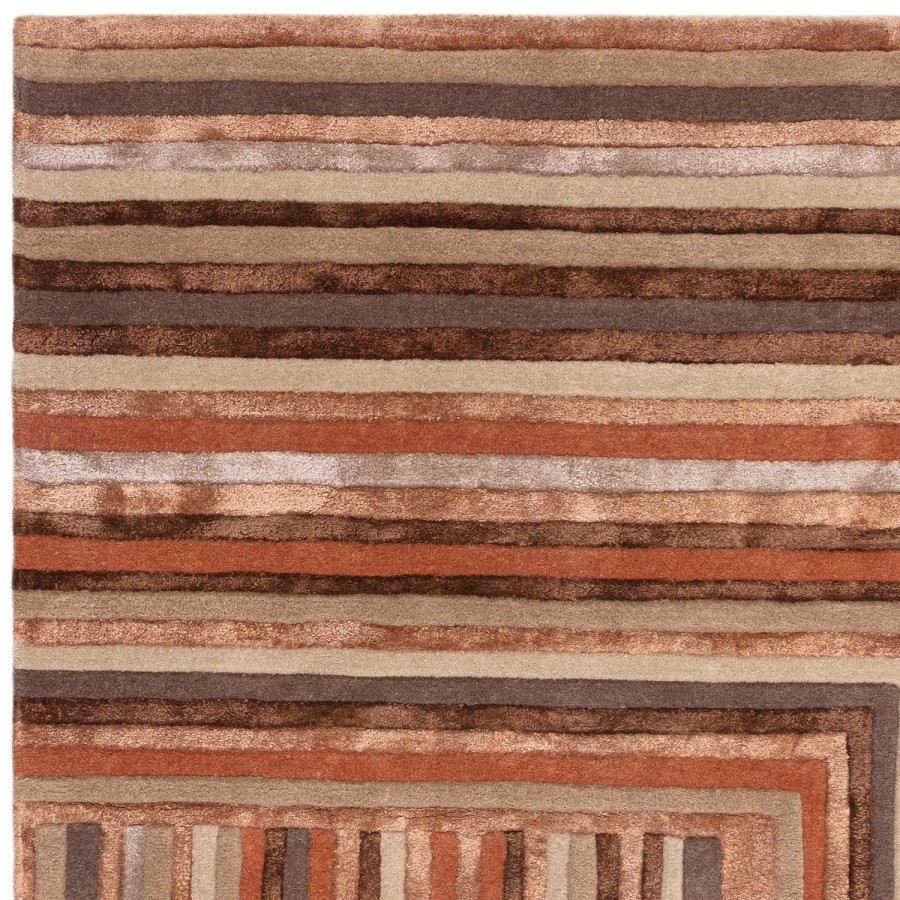 Large Geometric Style Terracotta Rug - 300 x 200 cm - Network - Matrix