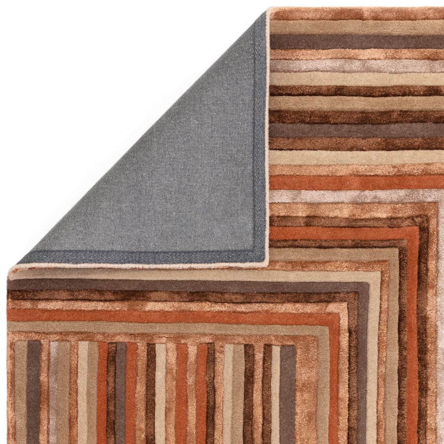 Large Geometric Style Terracotta Rug - 300 x 200 cm - Network - Matrix