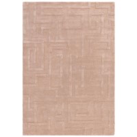 Large Hand Carved Geometric Blush Rug - 290 x 200 cm - Maze