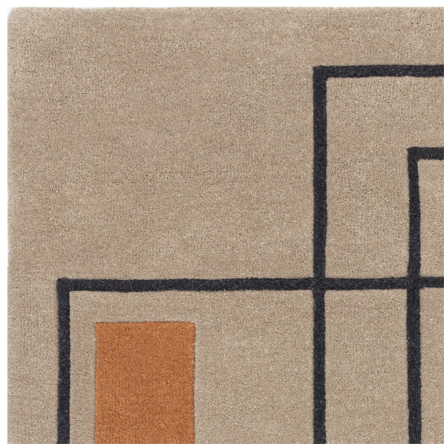Terracotta Rug with Abstract Lines - 170 x 120 cm - Reef
