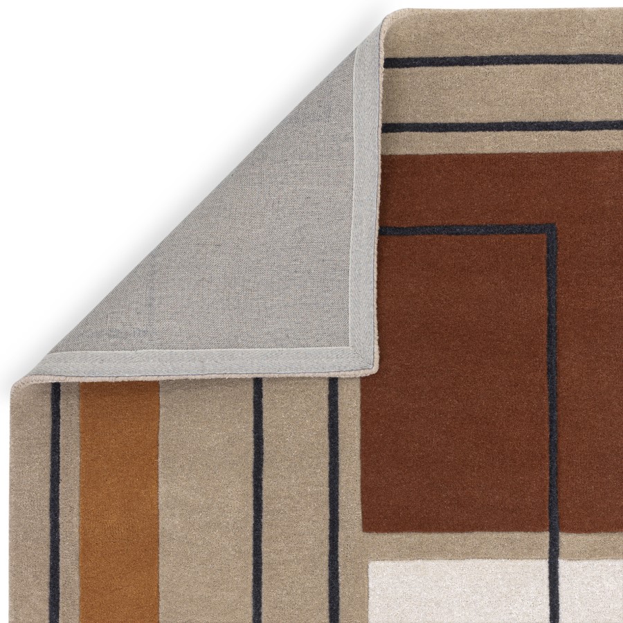 Terracotta Rug with Abstract Lines - 170 x 120 cm - Reef