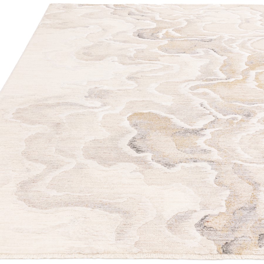 Large Abstract Cream Rug - 300 x 200 cm - Setas - Seville