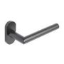 Internal Matt Black Bathroom Lever Door Handle with Lock Latch and Hinges Pack - 52mm - Forge - XL Joinery