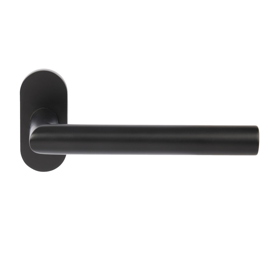 Internal Matt Black Lever Door Handle with Latch and Hinges Pack - 52mm - Forge - XL Joinery