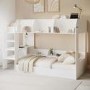 White Bunk Bed with Storage Shelves - Freddie