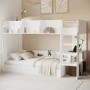 White Bunk Bed with Storage Shelves - Freddie