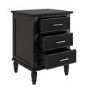Black Ribbed 3 Drawer Bedside Table - Farah 