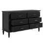 Black Ribbed 6 Drawer Chest of Drawers - Farah
