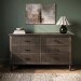 Dark Wood Ribbed 6 Drawer Chest of Drawers - Farah