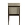 Set of 2 Walnut and Beige Upholstered Mid Century Sculpted Dining Chairs with Wooden Legs - Freja