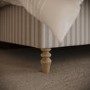 Beige Striped Upholstered King Size Ottoman Bed with Curved Headboard - Farrow
