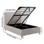 Beige Striped Upholstered Small Double Ottoman Bed with Curved Headboard - Farrow