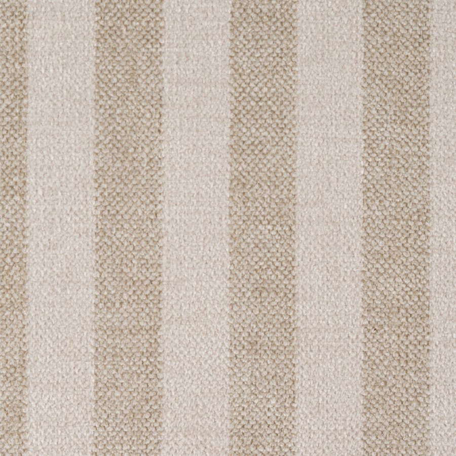 Beige Striped Upholstered Small Double Ottoman Bed with Curved Headboard - Farrow