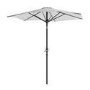 6 Seater Grey Rattan Round Garden Dining Set with Lazy Susan, Built-in Ice Bucket and Matching Parasol