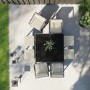 8 Seater Grey Metal Cube Garden Dining Set with Cream Chairs