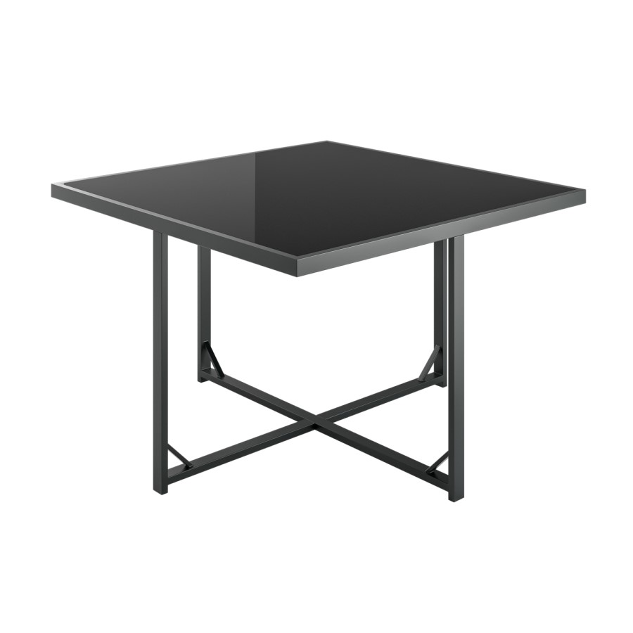 8 Seater Grey Metal Cube Garden Dining Set with Cream Chairs