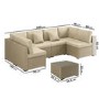 6 Seater Beige U Shaped Rattan Garden Sofa Set with Matching Coffee Table