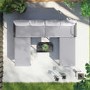 4 Seater Grey Modular Stackable Garden Sofa with Waterproof Cover