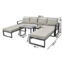 4 Seater Grey Modular Stackable Garden Sofa with Waterproof Cover