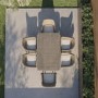 6 Seater Beige Rattan Garden Dining Set with Matching Parasol