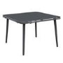 7 Seater Black Rope Effect Garden Corner Sofa & Dining Table Set with Matching Parasol