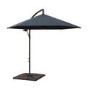7 Seater Black Rope Effect Garden Corner Sofa & Dining Table Set with Matching Parasol