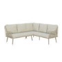 7 Seater Beige Rope Effect Garden Corner Sofa & Dining Table Set with Matching Parasol