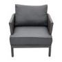 4 Seater Charcoal Rope Detail Sofa and Armchair Set with Coffee Table